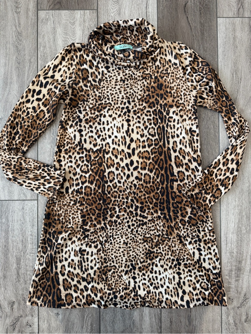 Karlie- Leopard Print Turtleneck Tunic (S)